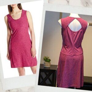 prAna Calico Keyhole Dress Built In Bra Cosmo Pink Size XS